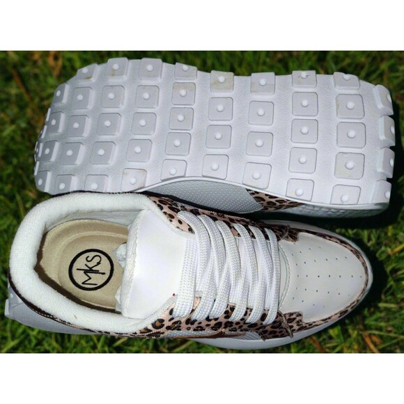 Women's Gold Star Leopard Print Sneakers - Picture 4 of 7